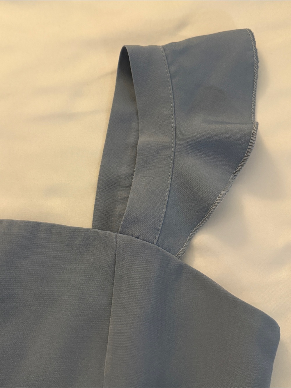 Blue Ruffle-Strap Crop Top - Picture 3 of 4